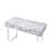 42" White Writing Desk with 2 Drawers & Casters.