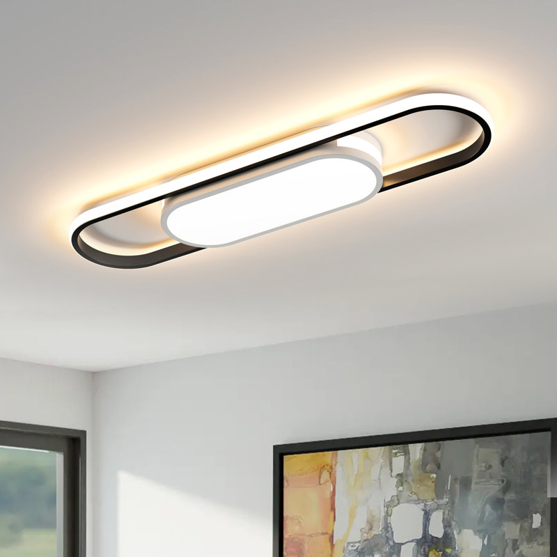 Hemion 27.7" Dimmable LED Flush Mount Lighting with Remote Control and APP