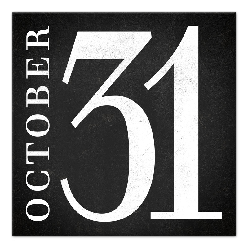 « october trente one », art textuel sur toile