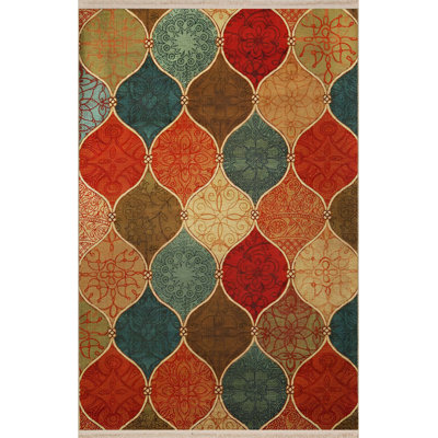 Multi Color Cross Shape Section Pattern Creative Modern Decorative Machine Washable Area Rug