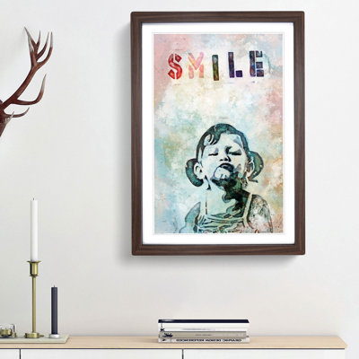Smile in Abstract by Banksy - Picture Frame Graphic Art Print