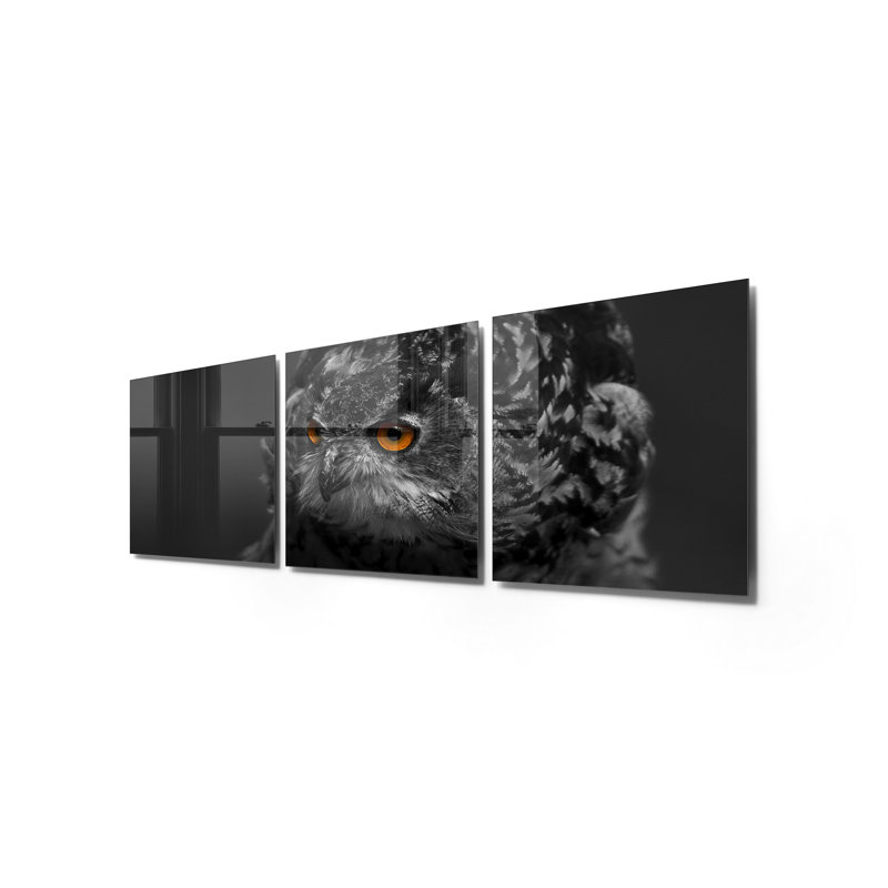 3 Piece No Frame Print on Glass, 40cm H x 40cm W x 0.4cm D