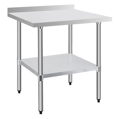 Table de travail commerciale en acier inoxydable de calibre 18 avec dosseret et tablette inférieure