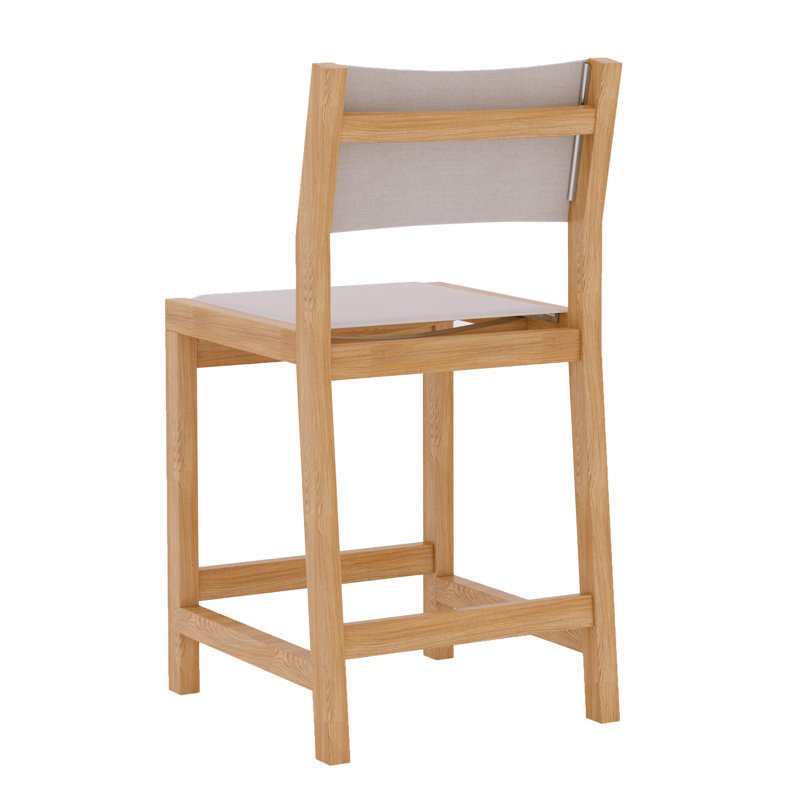 Pearl Counter Height Teak Outdoor Set In Black, White