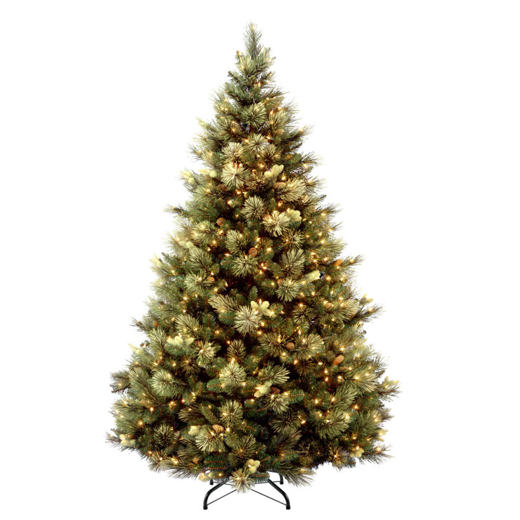 Carolina Extra Full Green Tree Family Flocked/Frosted Christmas Tree and Pinecones