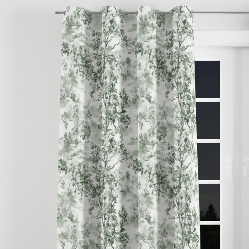 Country Farmhouse Window curtains - Classic Farmhouse Boika Grommet Curtain - 1 Panel, 52" W x 63" L, Silver Grommets