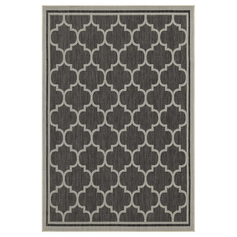 Tapis intérieur / extérieur Sunshine Anthracite, Rectangle 5 pi 3 po x 7 pi 3 po