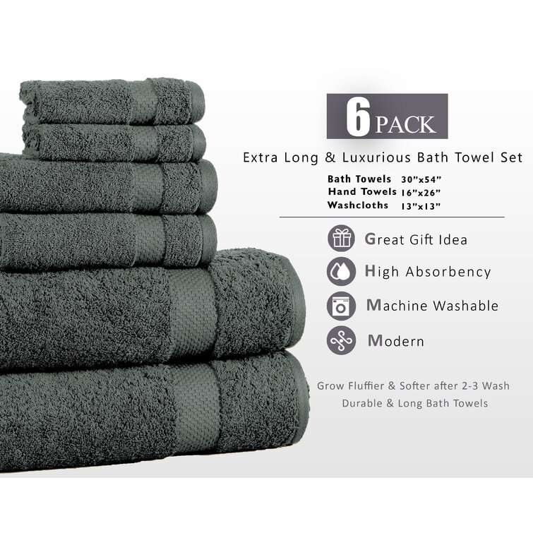 Basics 100% Cotton Quick-Dry Bath Towel, 2-Pack, Platinum, 54 x 30