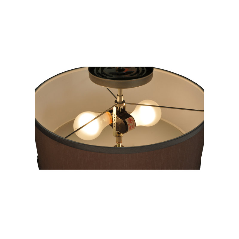 Plafonnier semi-encastré cylindrique simple à 2 lumières 14 po