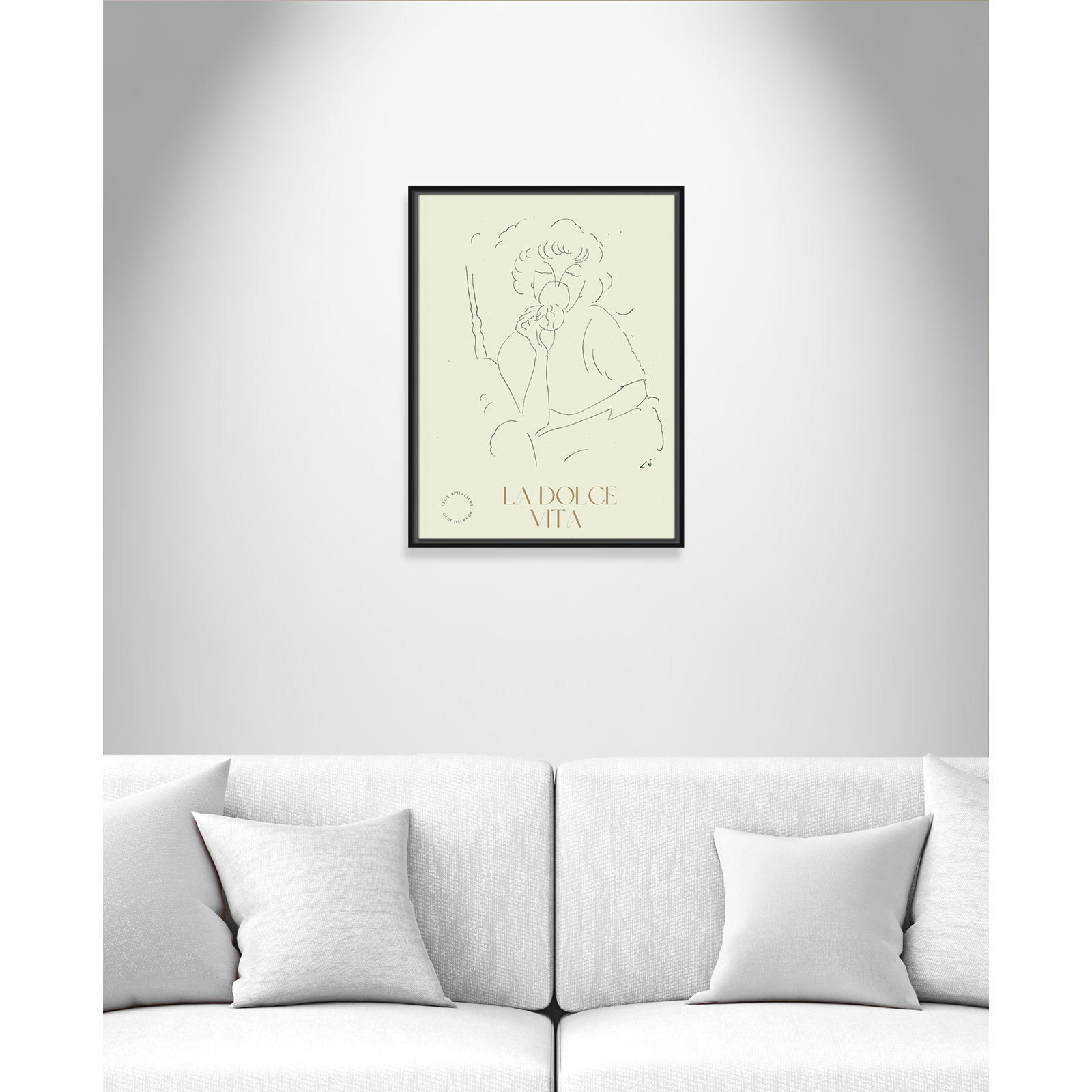 Dottie "La Dolce Vita" Print, 25.5" H x 19.5" W, Black