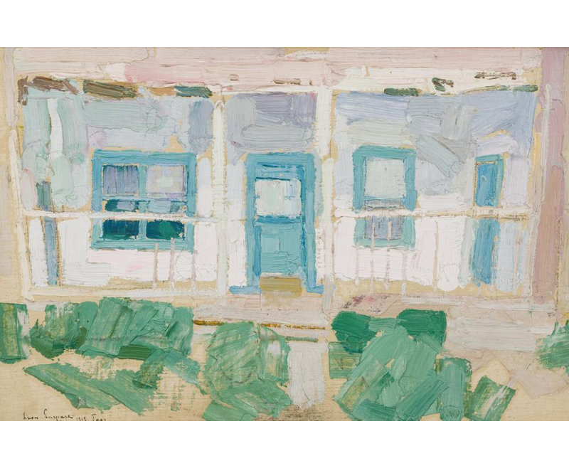"Taos House" par Leon Gaspard - Toile tendue avec châssis, H 24 po x l 17 po
