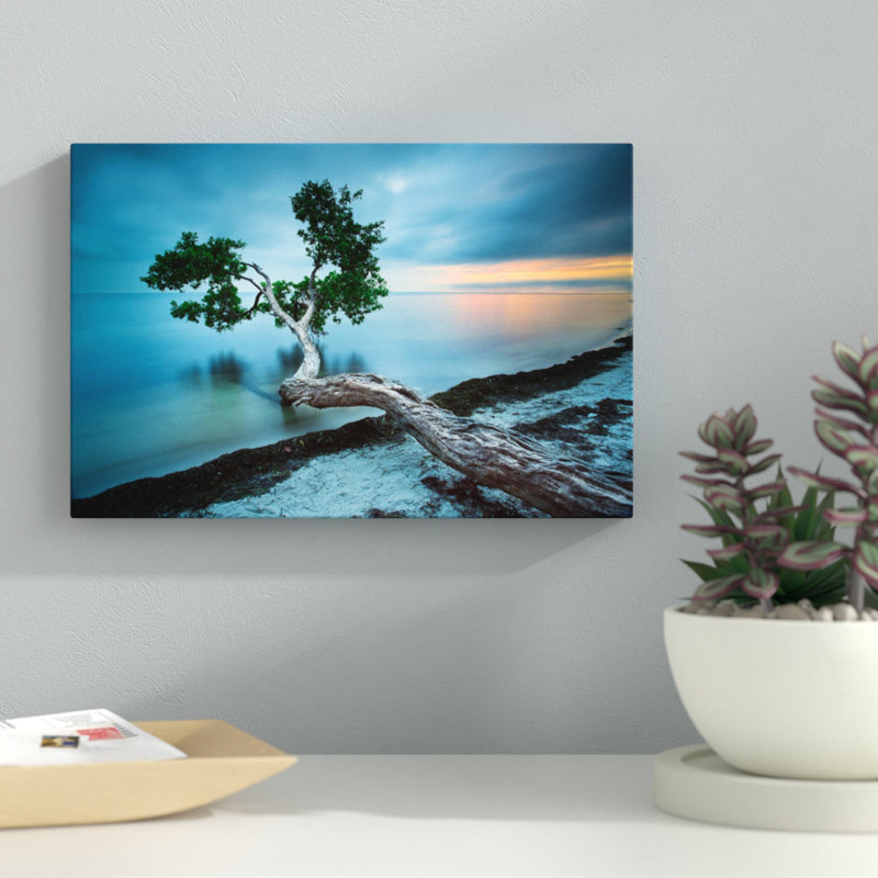 «Water Tree 10 Color», impression sur toile tendue, H 12 po x l 18 po x P 1,5 po, Pas de tapis, Toile tendue