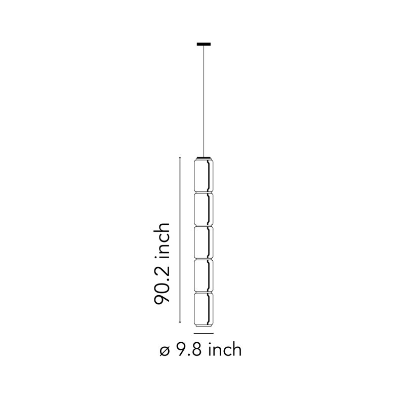 Noctambule LED Pendant by Konstantin Grcic, 90.2" H