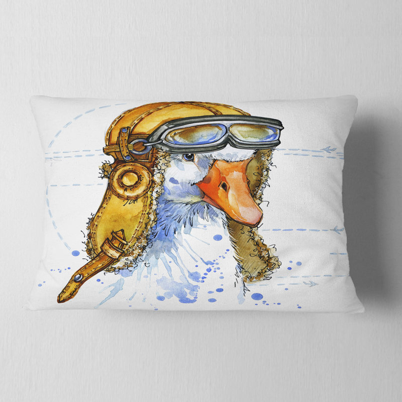 Coussin décoratif à imprimé d'oie drôle