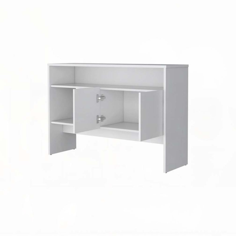 Console blanche avec deux portes, Blanc
