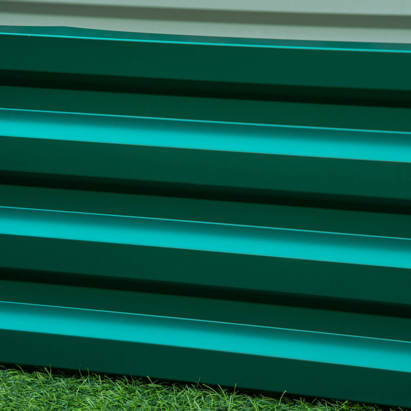Outsunny Raised Garden Bed Galvanized Planter Box Raised Bed For Vegetables, Flowers, Plants And Herbs, 1, Green