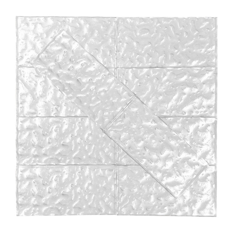 Metallics 3 in. x 6 in. Glass Straight Edge Subway Wall & Accent Tile, Smokey Haze Sliver