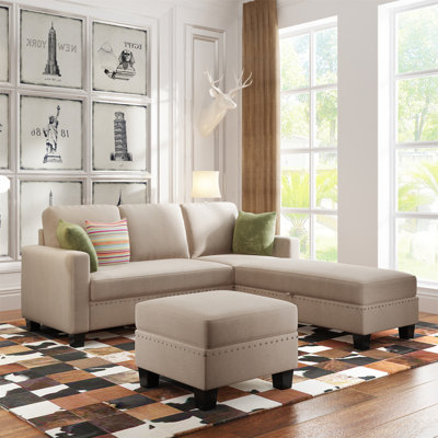 Upholstered 81.1 " Fabric L-Shaped Sectional