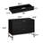 Black Wood Grain 3-Drawer Nightstand With Silver Legs,Contemporary  Bedside Table