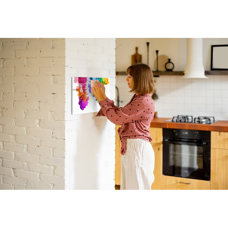 Magnetic Memo Board Whiteboard - 60 x 40 cm - Includes Marker and Magnets - Rainbow of colors