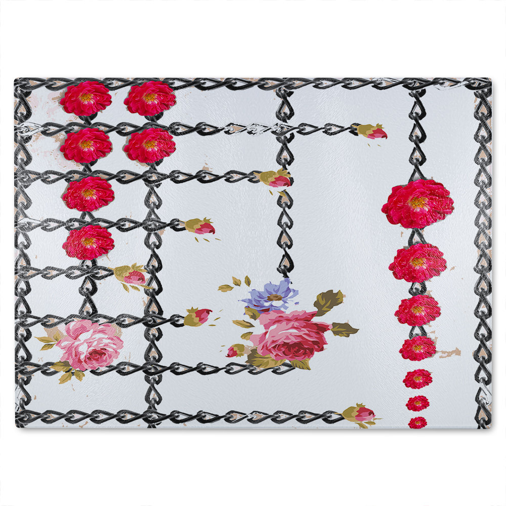 Roses & Chains Glass Chopping Board
