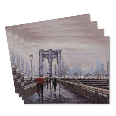 Brooklyn Bridge Polyester Placemats Set of 4 - Home Decor