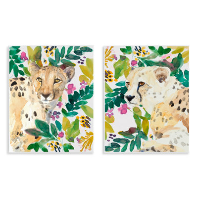 Ensemble de 2 plaques murales Botanical Garden Wildlife, design par Lanie Loreth