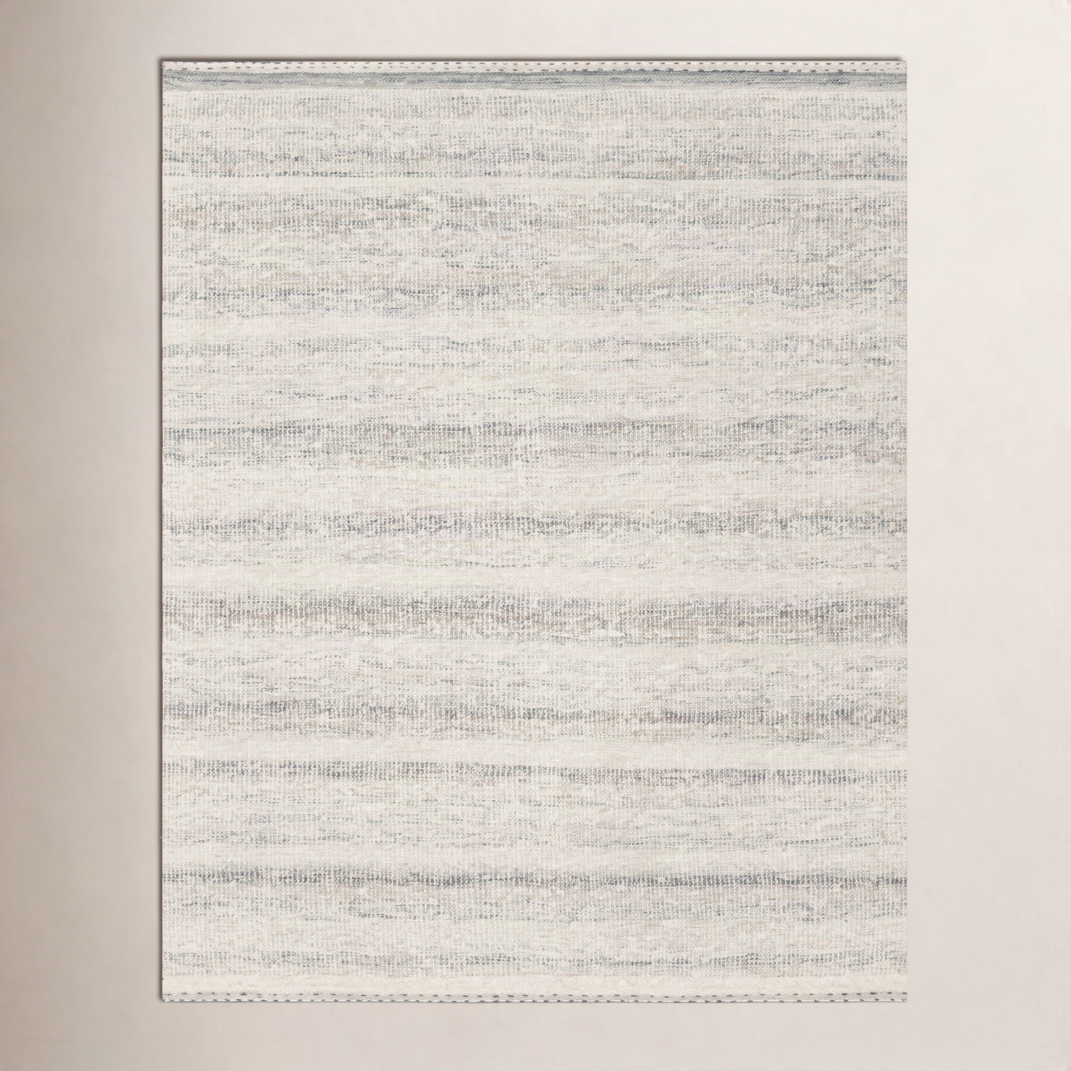 Larissa Smoke Hand-Woven Striped Rug, Rectangle 7'9" x 9'9"