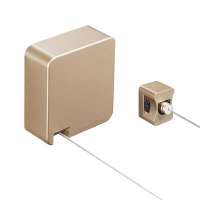 Corde à linge rétractable en acier inoxydable 304 robuste de 19,8 pi Rebrilliant, ligne de séchage murale anti-affaissement pour la salle de lavage, la salle de bain et l'extérieur