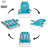  5-Position Reclining Aluminum Beach Chair, Portable Foldable Backpack Lounge Chair with Pillow, Cup Holder and Side Pocket, Lagoon-1479497958