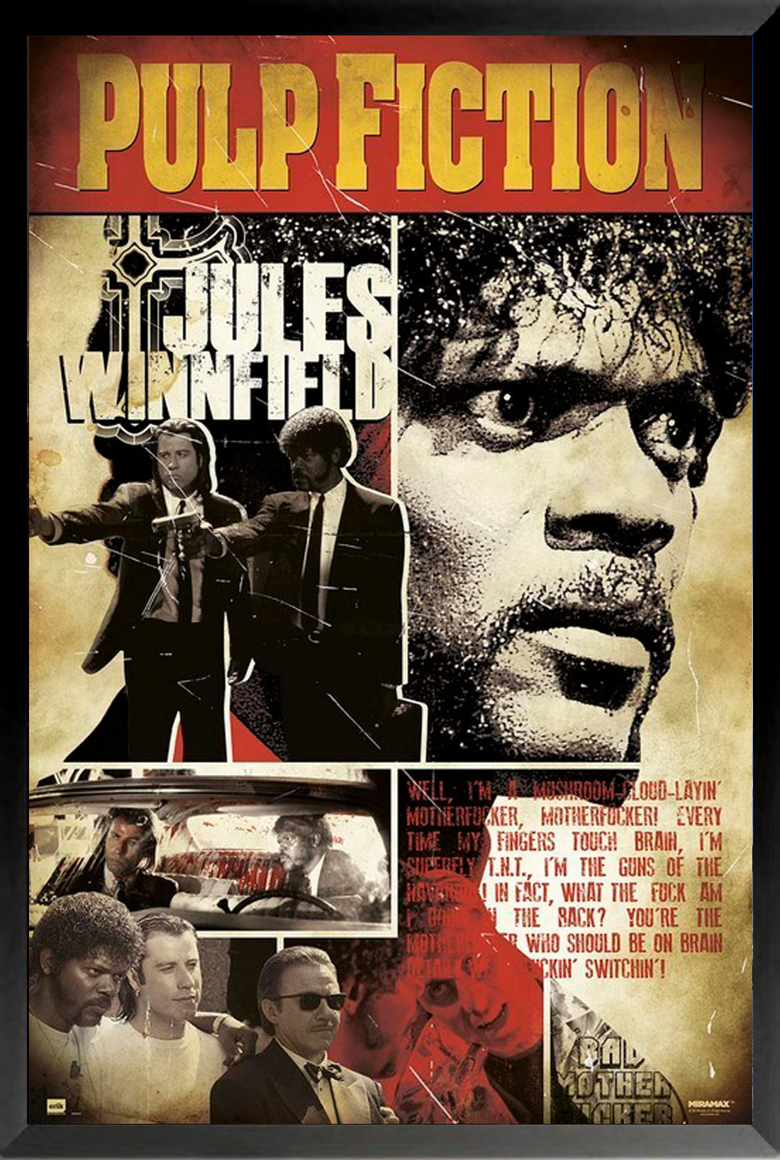 Buy Art For Less FRAMED Pulp Fiction JULES WINNFIELD 36x24 MOVIE Art Print  Poster Quentin Tarantino Movies