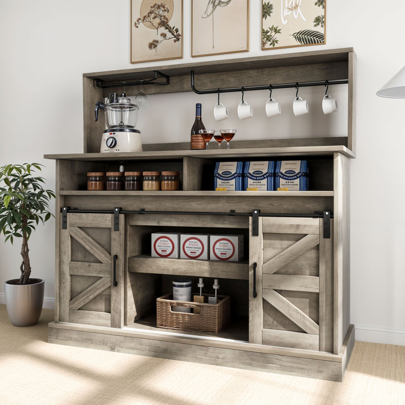 Armoire-bar de style campagnard 51,9 po Piter, Chêne gris rustique