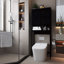 Étagère de rangement de toilette noire peu encombrante, tablette de rangement au-dessus de la toilette pour la salle de bain, armoire de rangement autoportante en métal pour la salle de lavage, étagères de rangement indépendantes pour la salle de bain