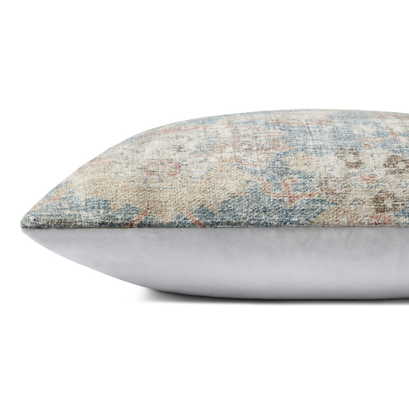 Pacifica 22'' Blue and Beige Damask Pillow Set