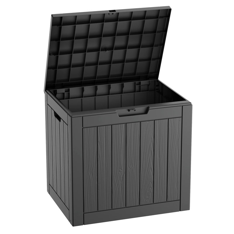 Boîte de rangement verrouillable en résine 30 gallons (noire), Noir
