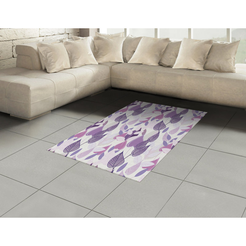 Tapis décoratif floral à haute densité en fibres de polyester, Rectangle 2 pi 7 po x 5 pi
