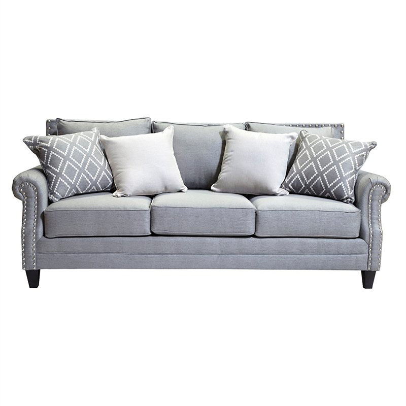 Anitza Upholstered 92.5'' Sofa, Gray Polyester