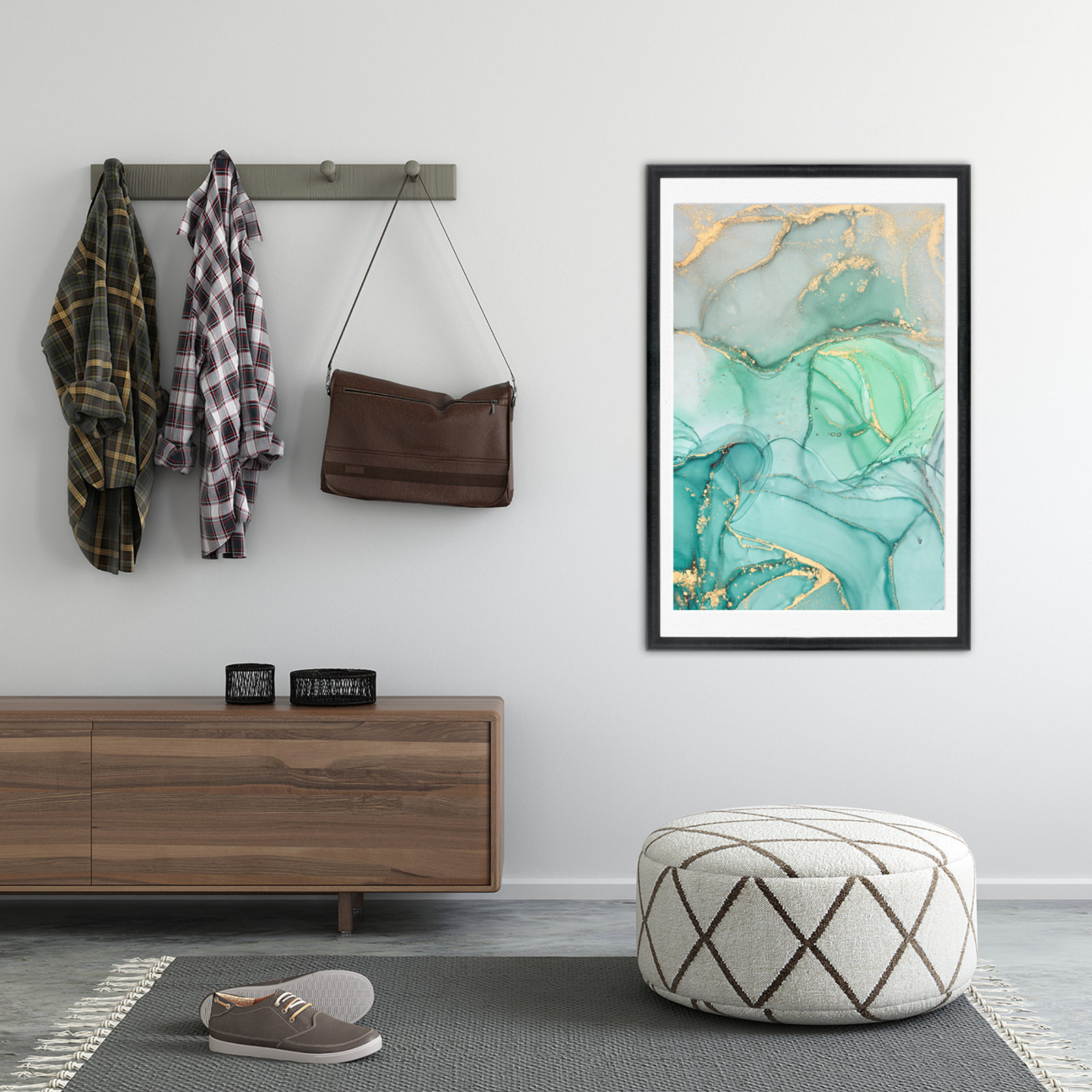 Chopra Wood Picture Frame with Mat, Black, 20" x 30"