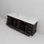Meuble-lavabo double avec comptoir en quartz blanc-110912864