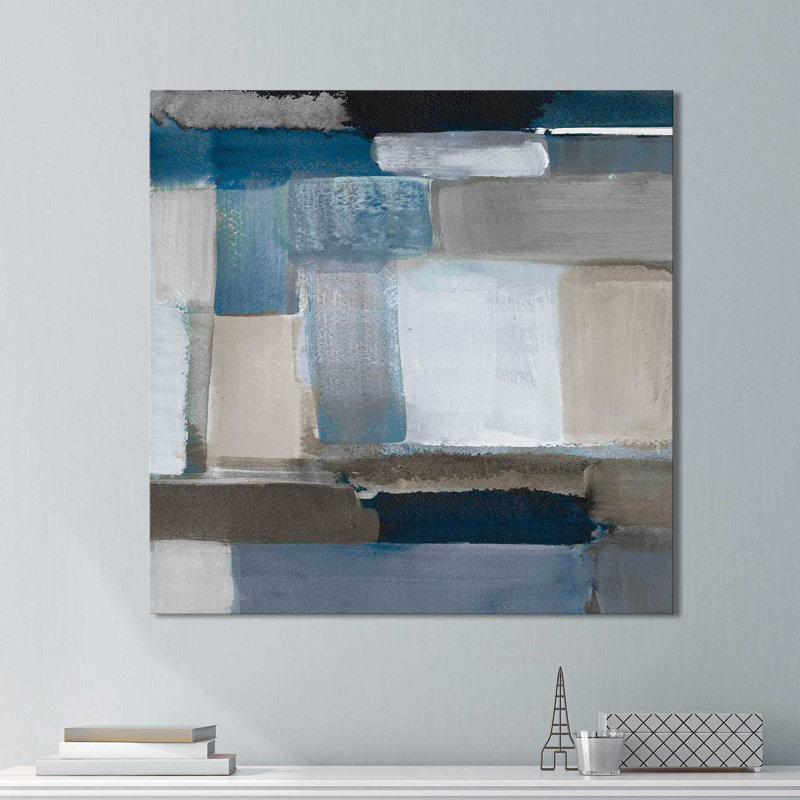 « blue taupe light i », reproduction de peinture à l’acrylique sur toile, H 18" x l 18" x P 1"