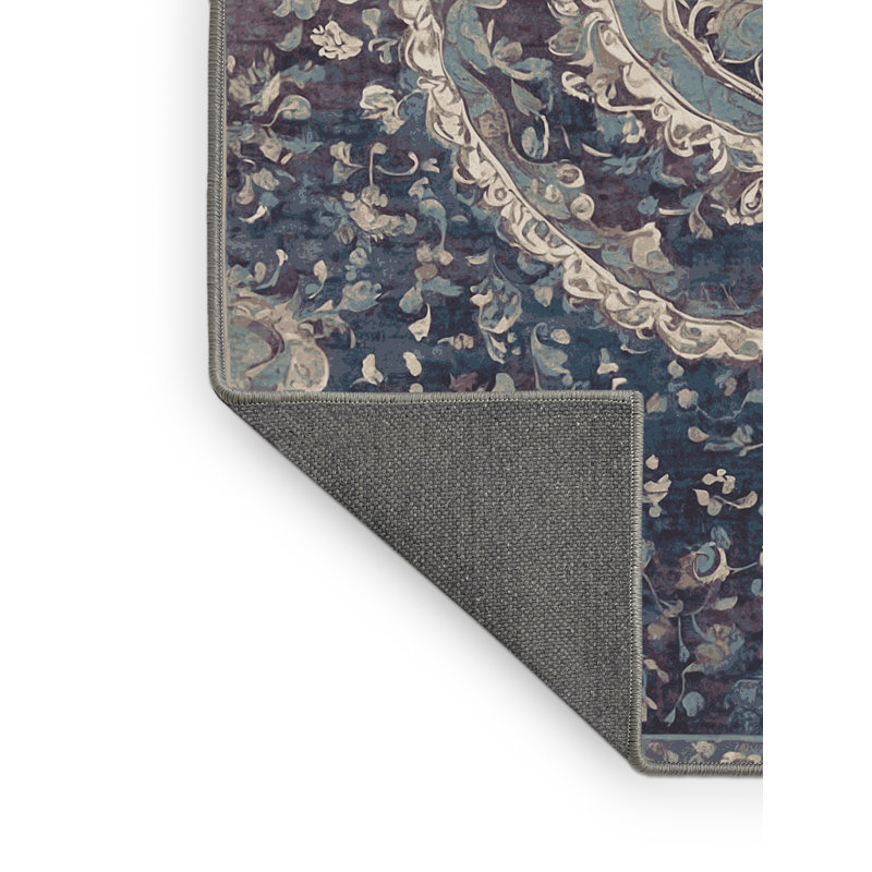 Tapis mauve soyeux et moelleux, Rond 4 pi