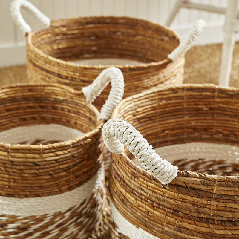 Key Largo Handmade Seagrass Metal General Basket Set