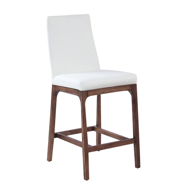 Bendicty Bar Stool, White/Walnut