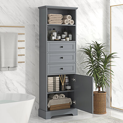 Armoire de rangement pour salle de bain avec tablettes réglables