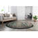 Oriental short pile carpet Gabiro in green with a floral pattern
