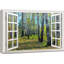 «Window Scenery Spring Forest», reproduction sur toile tendue-98466647