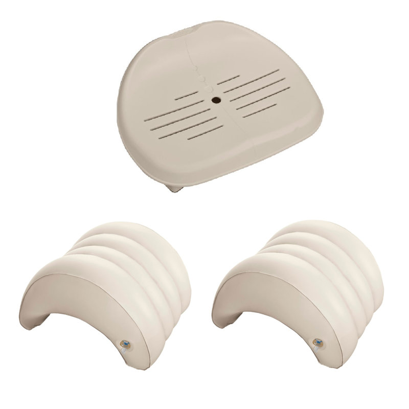 Intex Inflatable Slip Resistant Spa Seat and Inflatable Spa Headrest