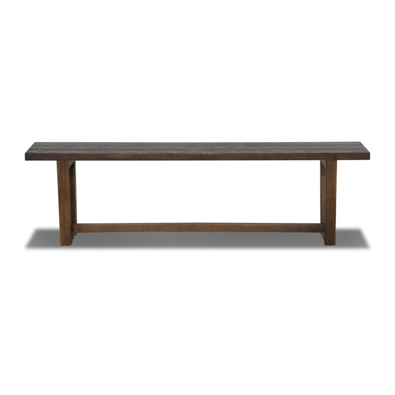 Cascais Dining Bench with Industrial Base, Brown Oak