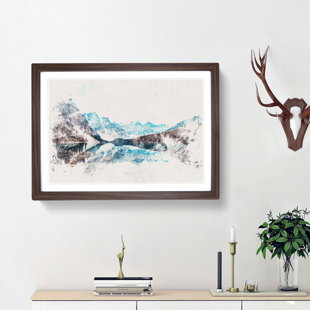 Mountains and Forest by Lake Moraine - Framed Print