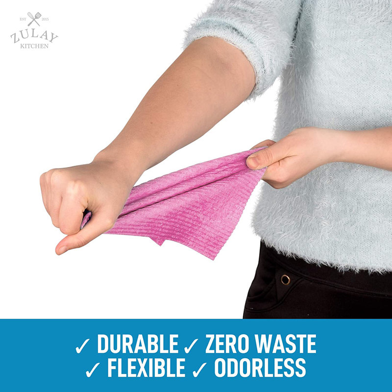 Zulay Kitchen Reusable Eco-Friendly Swedish Dishcloth - 6 Pack